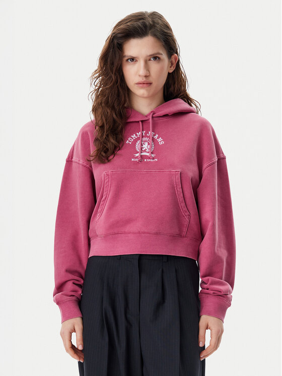Tommy Jeans Bluza Varsity DW0DW20311 Różowy Boxy Fit
