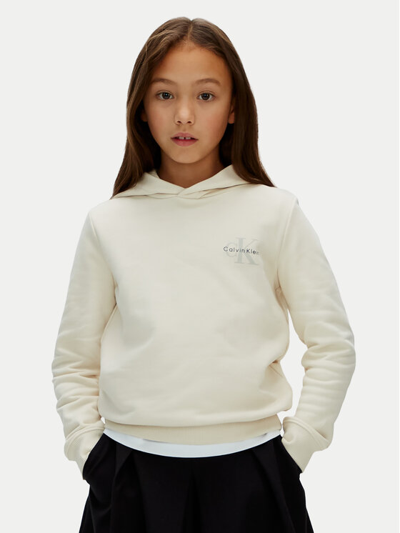 Calvin Klein Jeans Bluza Small Monogram IU0IU00712 Beżowy Regular Fit