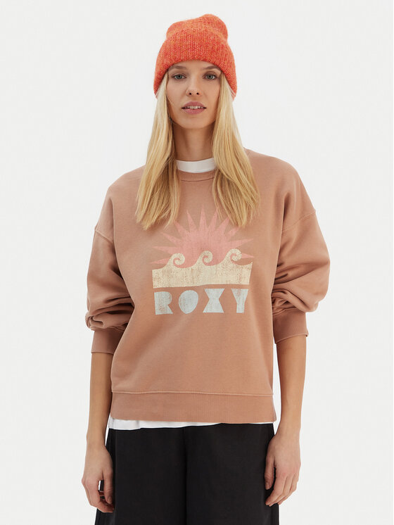 Roxy Bluza ERJFT04874 Brązowy Relaxed Fit