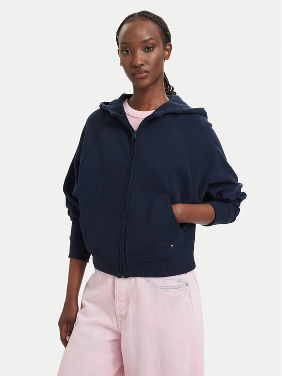 Tommy Jeans Bluza Flag DW0DW22834 Granatowy Boxy Fit