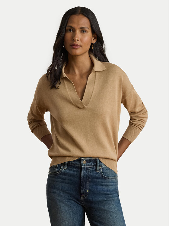 LAUREN RALPH LAUREN Sweter 200P14056004 Beżowy Regular Fit