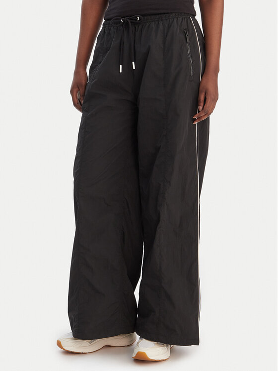 Tommy Jeans Spodnie materiałowe DW0DW22289 Czarny Wide Leg
