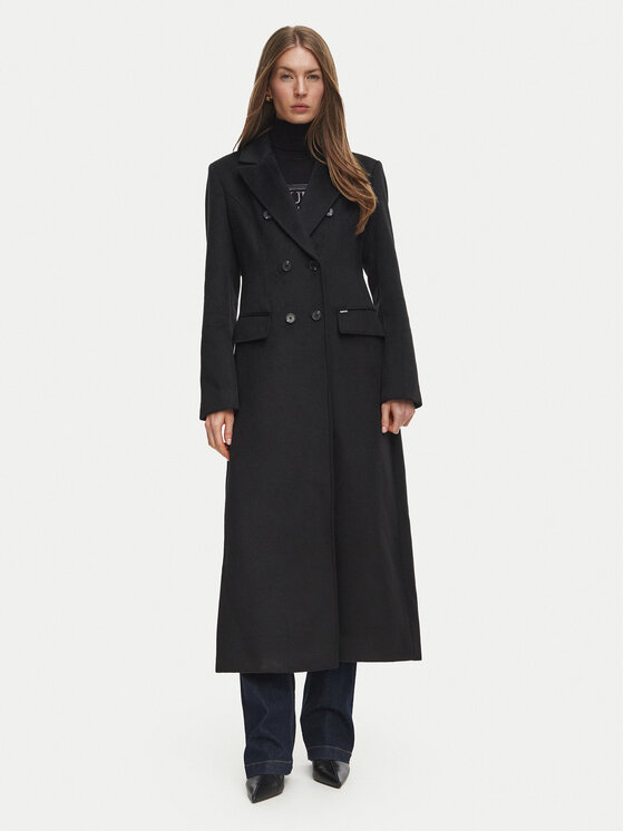 Guess Płaszcz wełniany W6BL49 W4129 Czarny Regular Fit