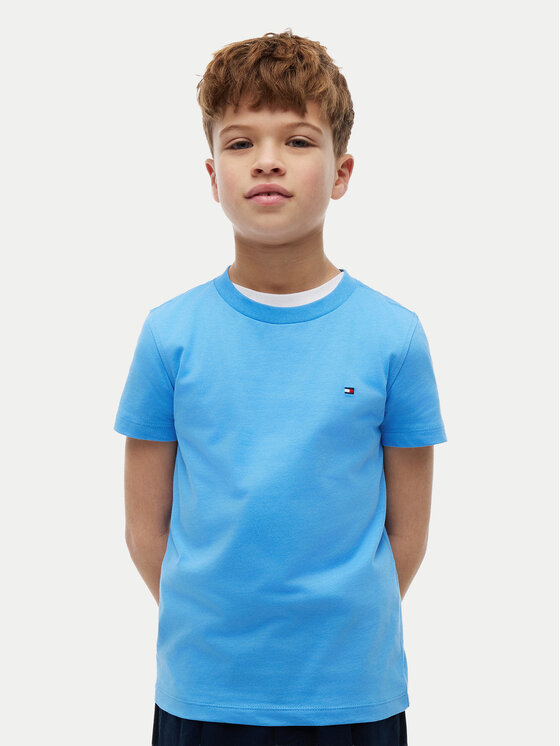 Tommy Hilfiger T-Shirt Essential KB0KB06879 M Niebieski jasny Regular Fit