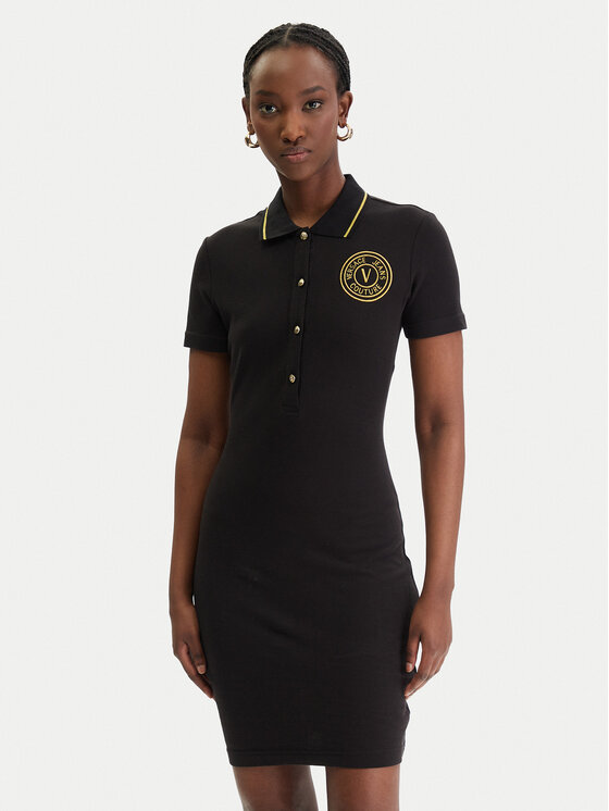 Versace Jeans Couture Sukienka codzienna 80HAOT03 CJ01T Czarny Slim Fit