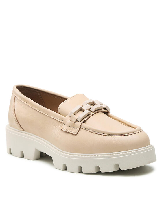 Badura Loafersy E22-28188NAP Beżowy