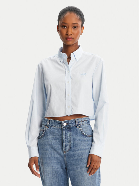 Tommy Jeans Koszula DW0DW21400 Błękitny Relaxed Fit