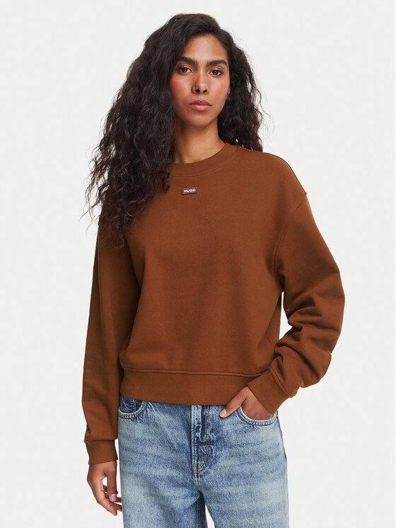 HUGO Bluza Delessa 50534344 Brązowy Regular Fit