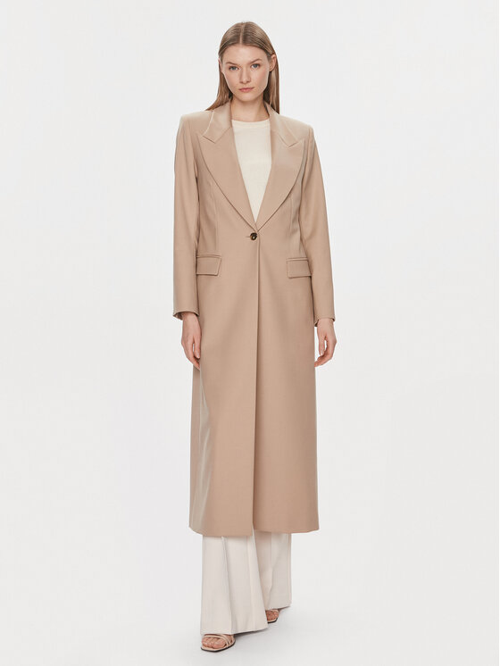 IVY OAK Płaszcz wełniany Jil Sue IO119088 Beżowy Regular Fit