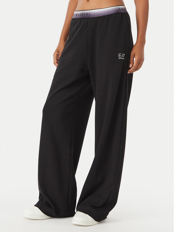 EA7 Emporio Armani Spodnie dresowe 7W001517 AF12501 UC001 Czarny Wide Leg