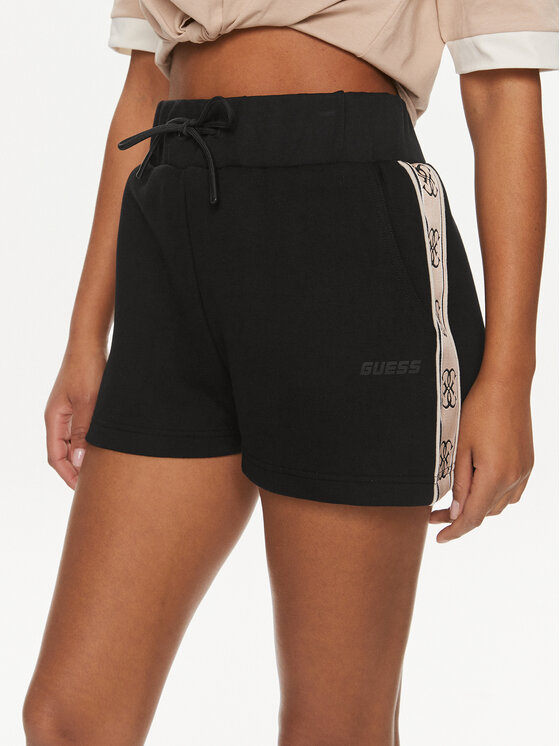 Guess Szorty sportowe Britney V3GD13 KB3P2 Czarny Loose Fit
