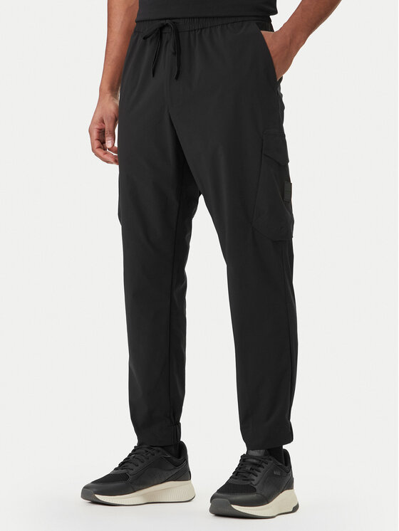 Boss Spodnie materiałowe T_Urbanex-CargoLight 50508339 Czarny Tapered Fit
