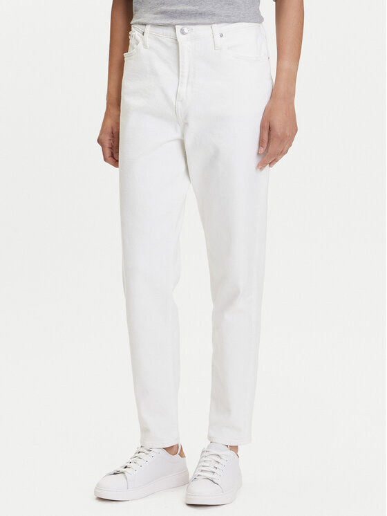 Calvin Klein Jeans Jeansy J20J225137 Biały Mom Fit
