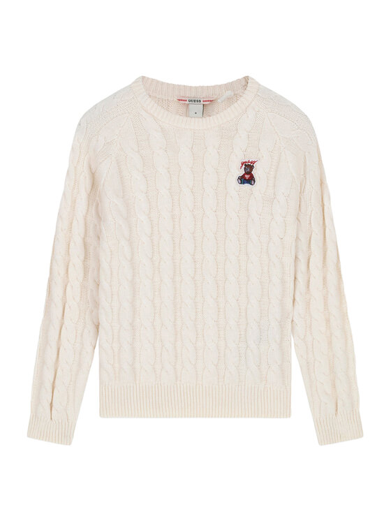 Guess Sweter H6BR02 Z1648 Kremowy Regular Fit