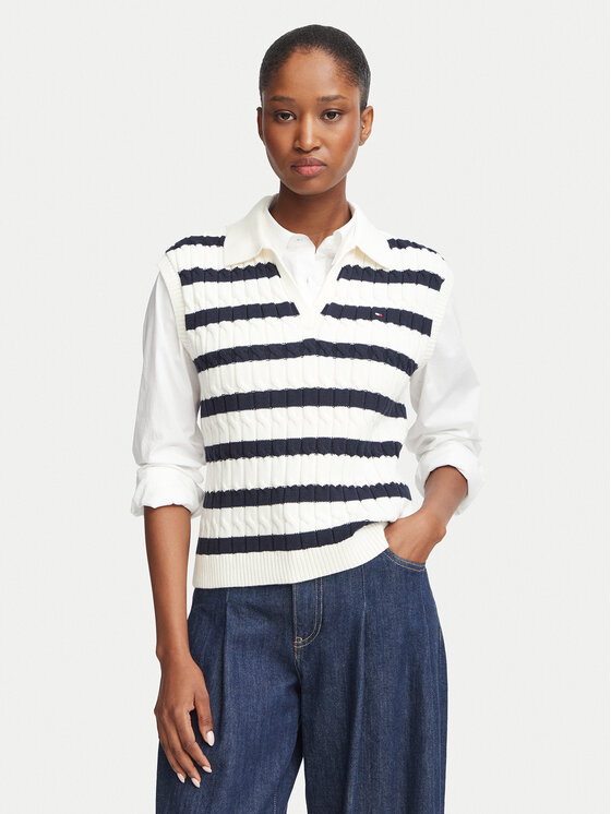 Tommy Hilfiger Sweter WW0WW45655 Granatowy Regular Fit