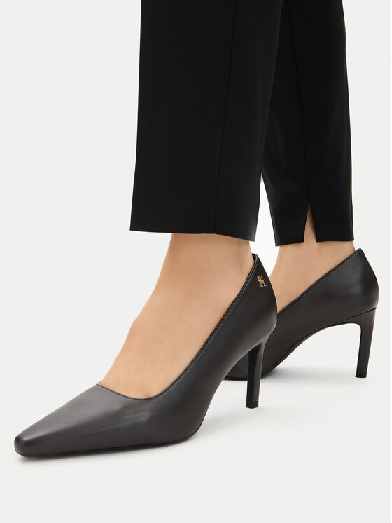 Tommy Hilfiger Czółenka Th Logo Lth Pump Slanted Hl FW0FW09008 Czarny