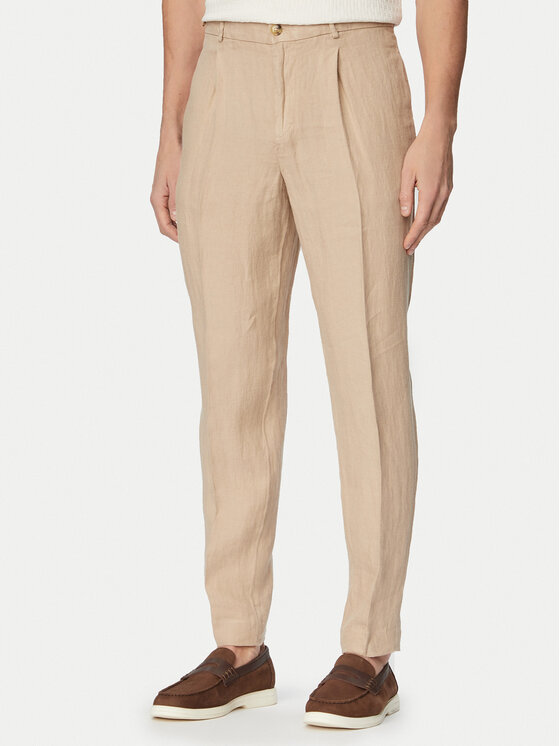 Tommy Hilfiger Spodnie materiałowe Smart Casual MW0MW42708 Beżowy ciemny Regular Fit