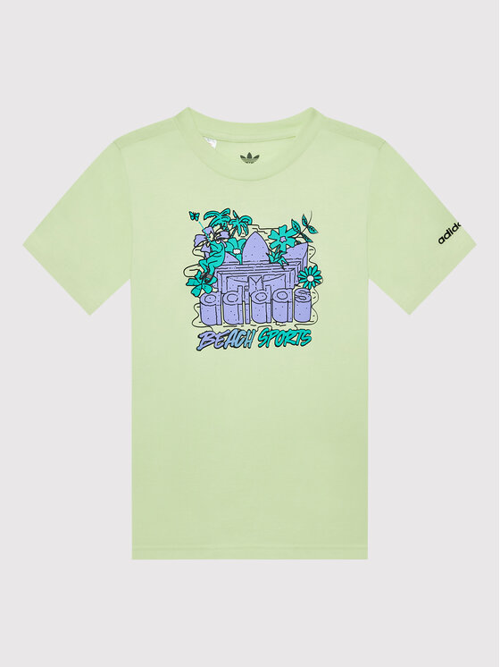 adidas T-Shirt Graphic Stoked Beach HF7434 Żółty Regular Fit
