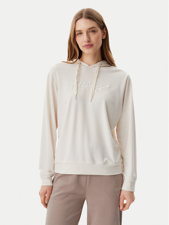 Guess Bluza O5GQ00 KCQP2 Écru Regular Fit