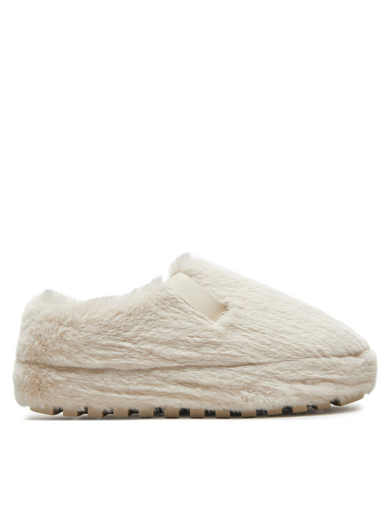Calvin Klein Jeans Kapcie Home Anke Slipper Wn Fur YW0YW01596 Écru