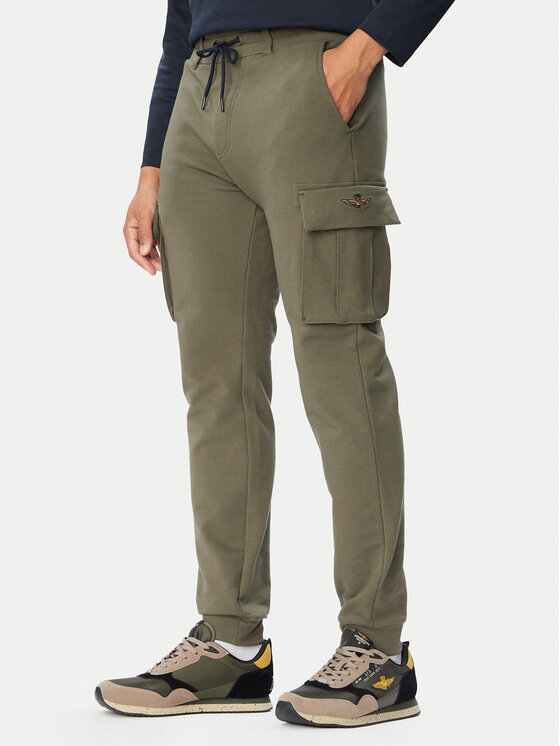 Aeronautica Militare Spodnie dresowe 262PF1020UF00662 Khaki Regular Fit