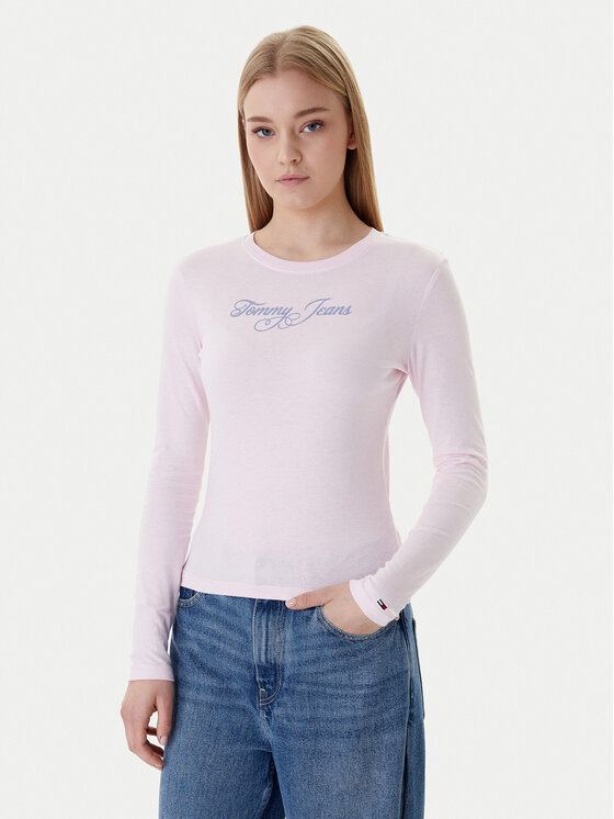 Tommy Jeans Bluzka Essential DW0DW21844 Różowy Regular Fit