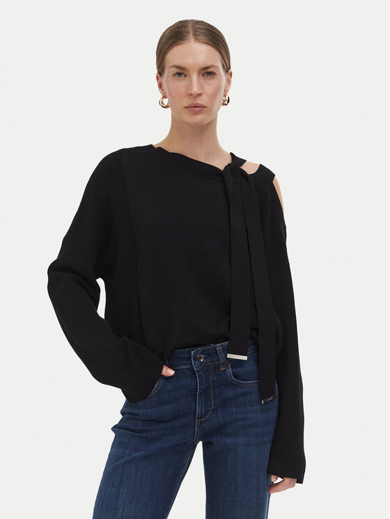 Liu Jo Sweter WF6396 MS99E Czarny Relaxed Fit