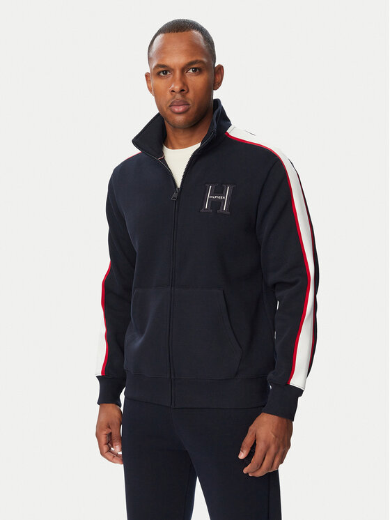 Tommy Hilfiger Bluza Pique H Badge MW0MW44957 Granatowy Regular Fit