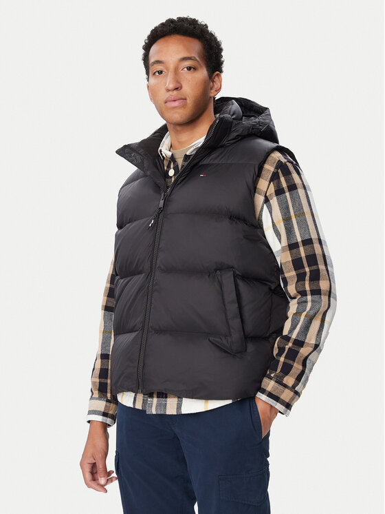 Tommy Jeans Kamizelka Essential DM0DM20465 Czarny Regular Fit