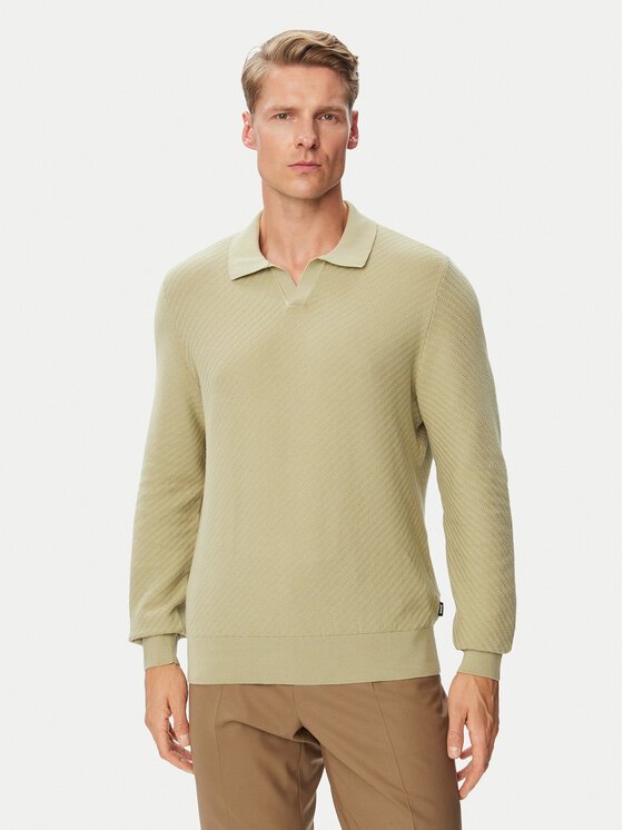 BOSS Sweter H-Lomarino 50565511 Zielony jasny Regular Fit