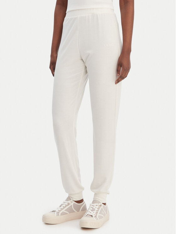 Guess Spodnie dresowe O6GB01 KCQP2 Écru Regular Fit