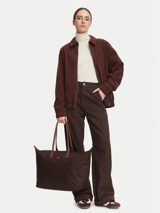 Tommy Hilfiger Torebka Popette Maxi Tote AW0AW17996 Brązowy