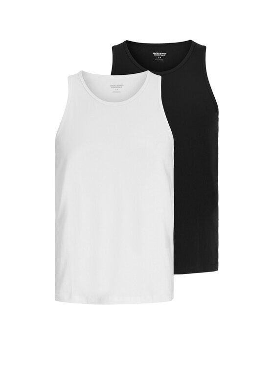 Jack & Jones Komplet tank topów 12297688 Czarny Regular Fit