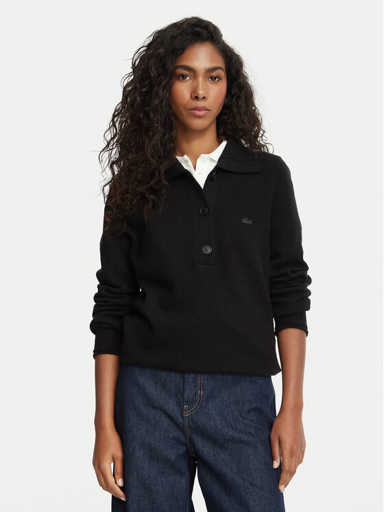 Lacoste Sweter AF4010 Czarny Classic Fit