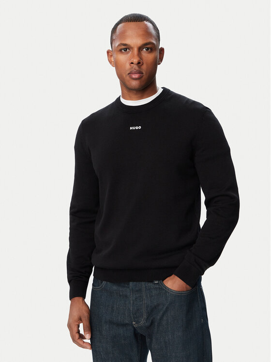 HUGO Sweter San Cassius-C2 50553588 Czarny Regular Fit