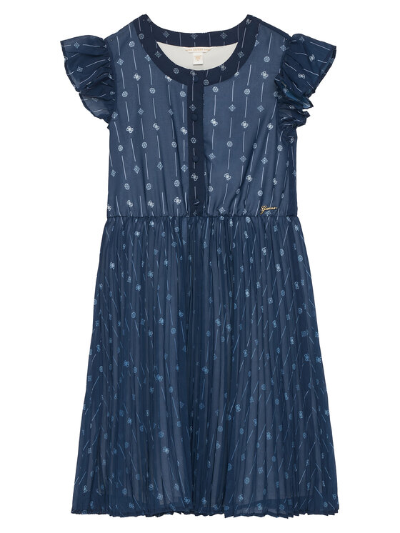 Guess Sukienka elegancka J6RK13 WA2T0 Granatowy Regular Fit