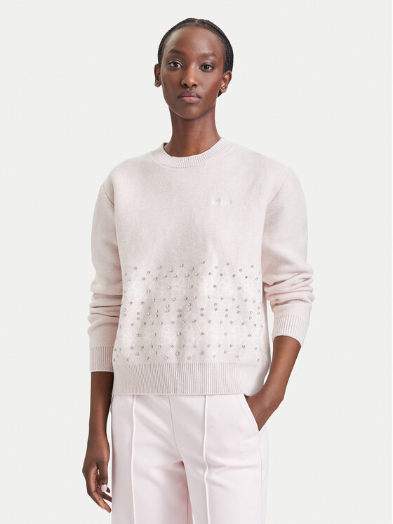 Guess Sweter V6BR16 Z2278 Różowy jasny Regular Fit