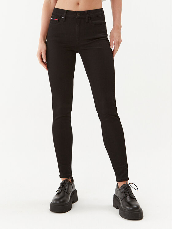 Tommy Jeans Jeansy Nora DW0DW09216 Czarny Skinny Fit