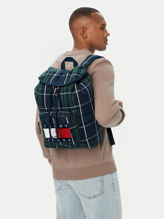 Tommy Jeans Plecak Tjm Archive Check Backpack AM0AM14816 Zielony