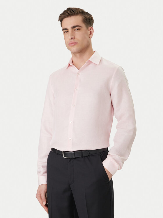 Calvin Klein Koszula LV019EU121 Różowy Regular Fit