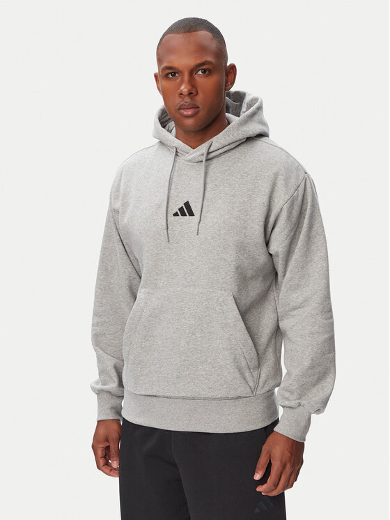 adidas Bluza Essentials Feelcozy JE3809 Szary jasny Regular Fit
