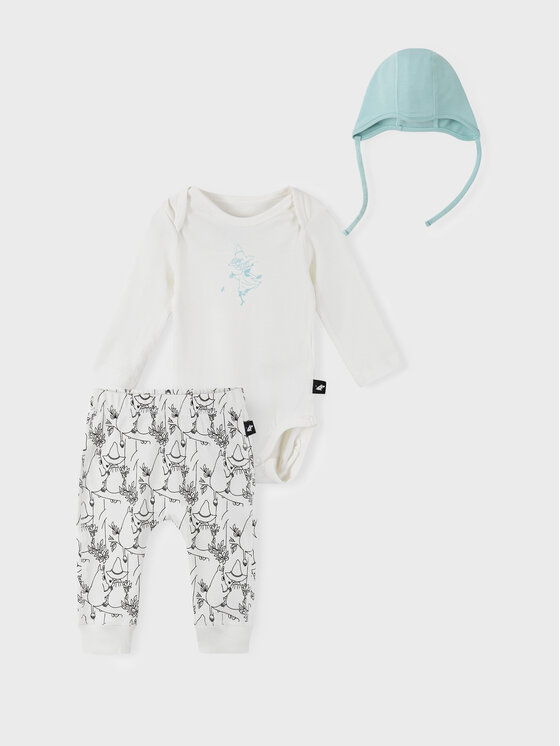 Reima Komplet body i spodnie MOOMIN Dyrbaraste 5200067A Biały Regular Fit
