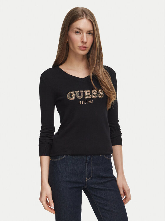 Guess Sweter W6BR55 Z1456 Czarny Regular Fit