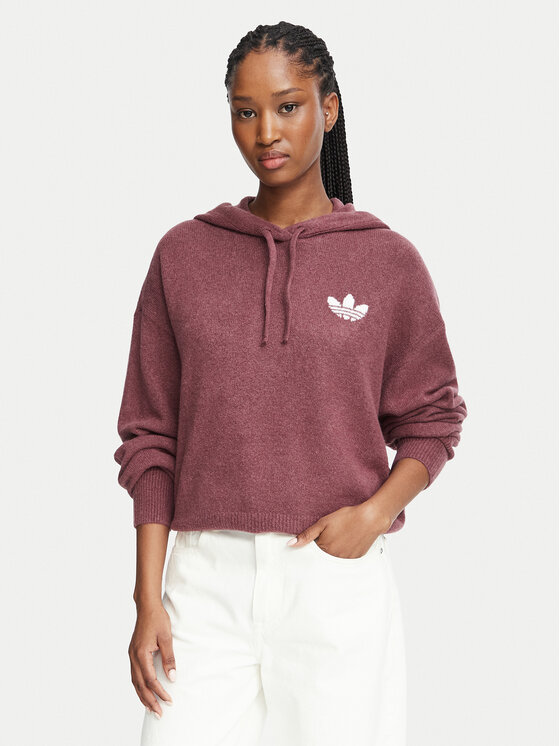 adidas Bluza Essentials IA4447 Bordowy Loose Fit