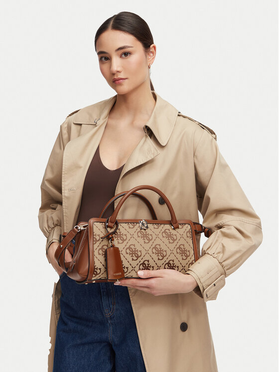 Guess Torebka Audrey Logo HWJG97 55060 Brązowy jasny