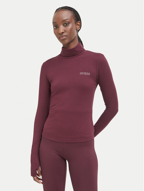 Guess Bluzka V6BP11 K6907 Bordowy Slim Fit