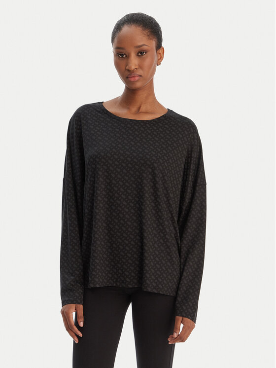 BOSS Bluzka piżamowa B Logo 50550693 Czarny Relaxed Fit