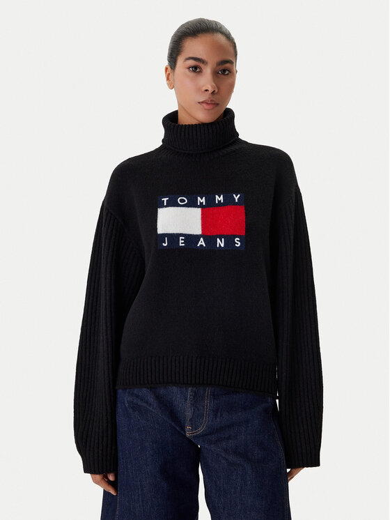Tommy Jeans Golf Flag DW0DW22108 Czarny Relaxed Fit