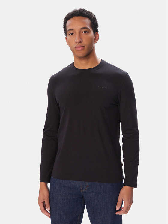 Bugatti Longsleeve 8330-25044F Czarny Regular Fit