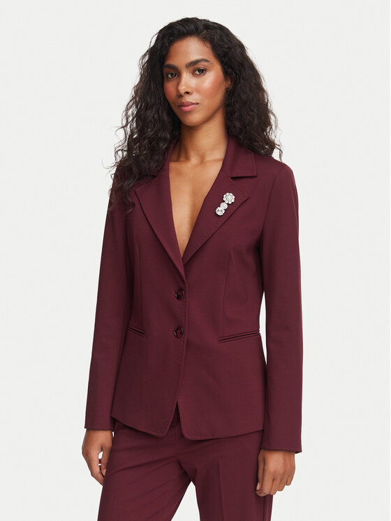 Marella Marynarka Gommoso 2623916034 Bordowy Slim Fit